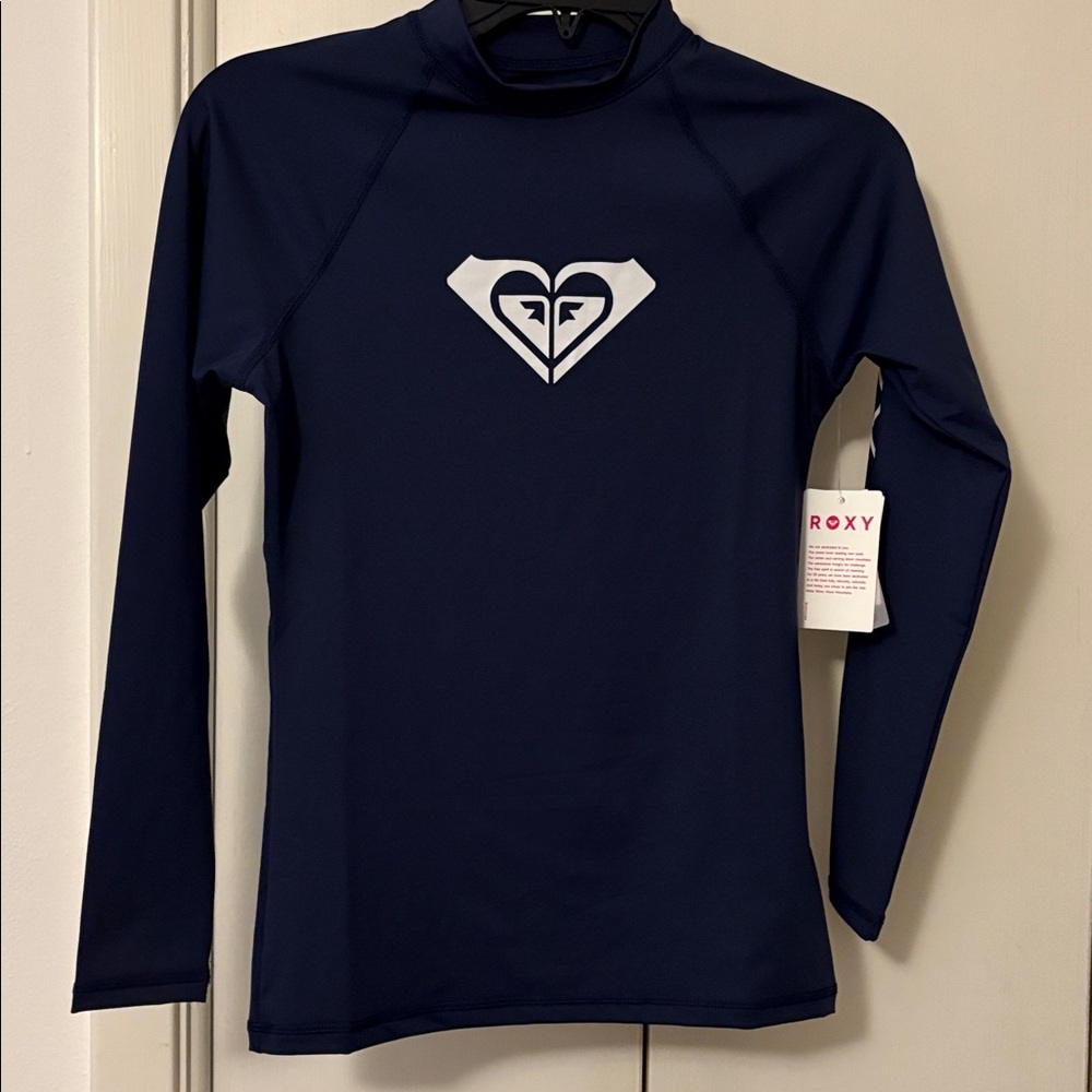 Roxy Dark Blue Long Sleeve Swim Top Rash guard
Size XS